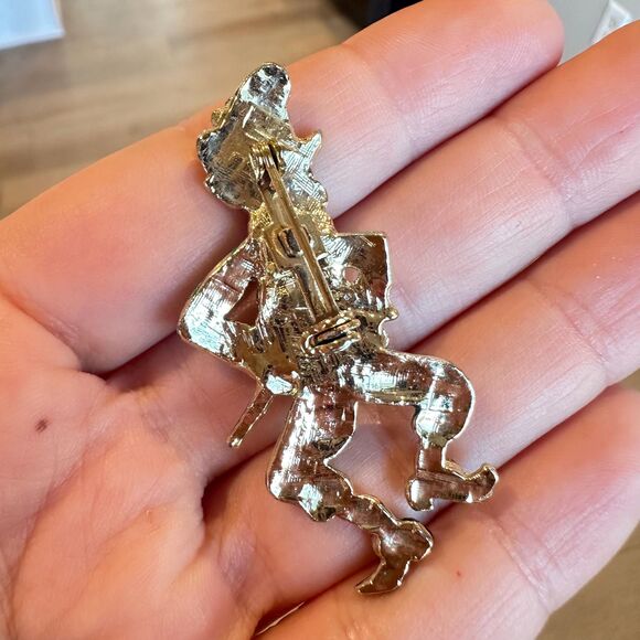 Vintage Enamel Dancing Irish Leprechaun Brooch Pin - Picture 2 of 2